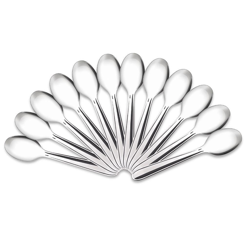 Jogo de Colheres de Café Brinox Turim 12 Peças Aço Inox Polido com Friso - 1