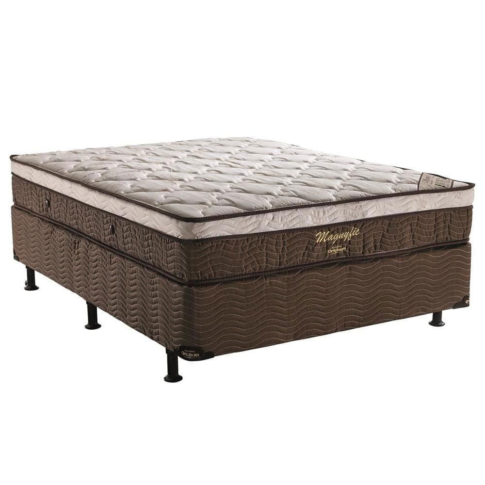 Cama Box de Casal Ortobom Magnyfic com Ortopillow e Molas Ensacadas 65x138x188cm - Marrom/Bege - 2