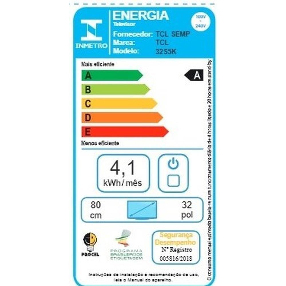Smart TV 32” FHD TCL 32S5K QLED Dolby Audio Google TV - 6