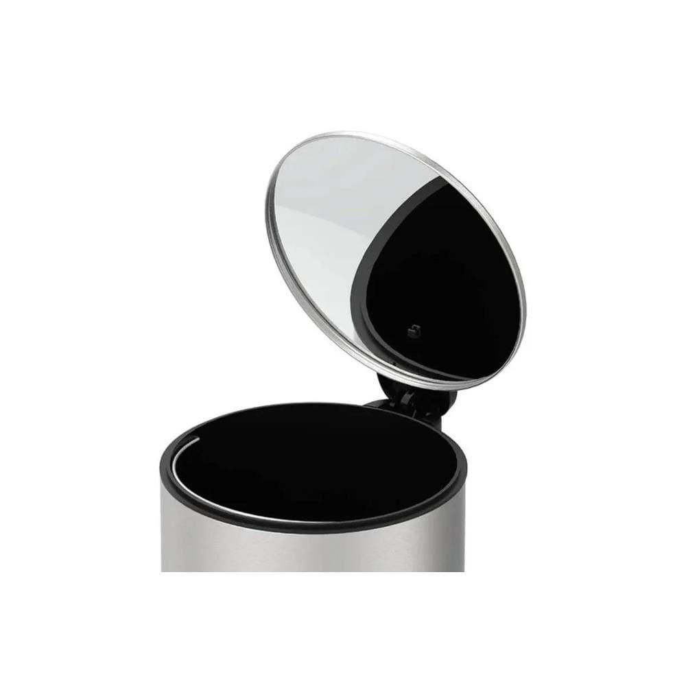 Lixeira Inox Brinox Spin 12L com Pedal Fechamento Suave Balde Removível - 2
