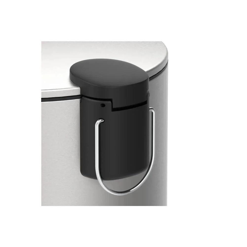 Lixeira Inox Brinox Spin 12L com Pedal Fechamento Suave Balde Removível - 4