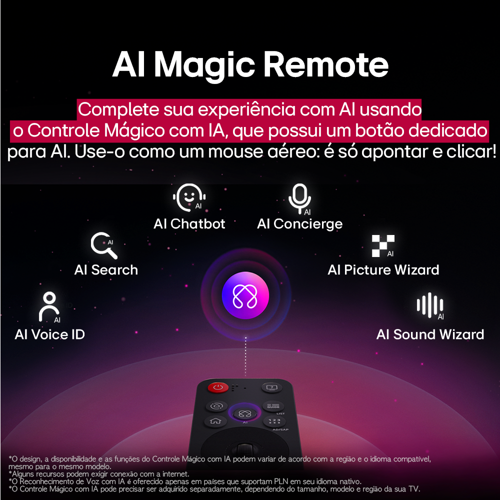 SMART TV 65" 4K LG 65NANO80ASA NanoCell Processador a7 AI Gen8 WebOS 25 Charcoal Black - 5