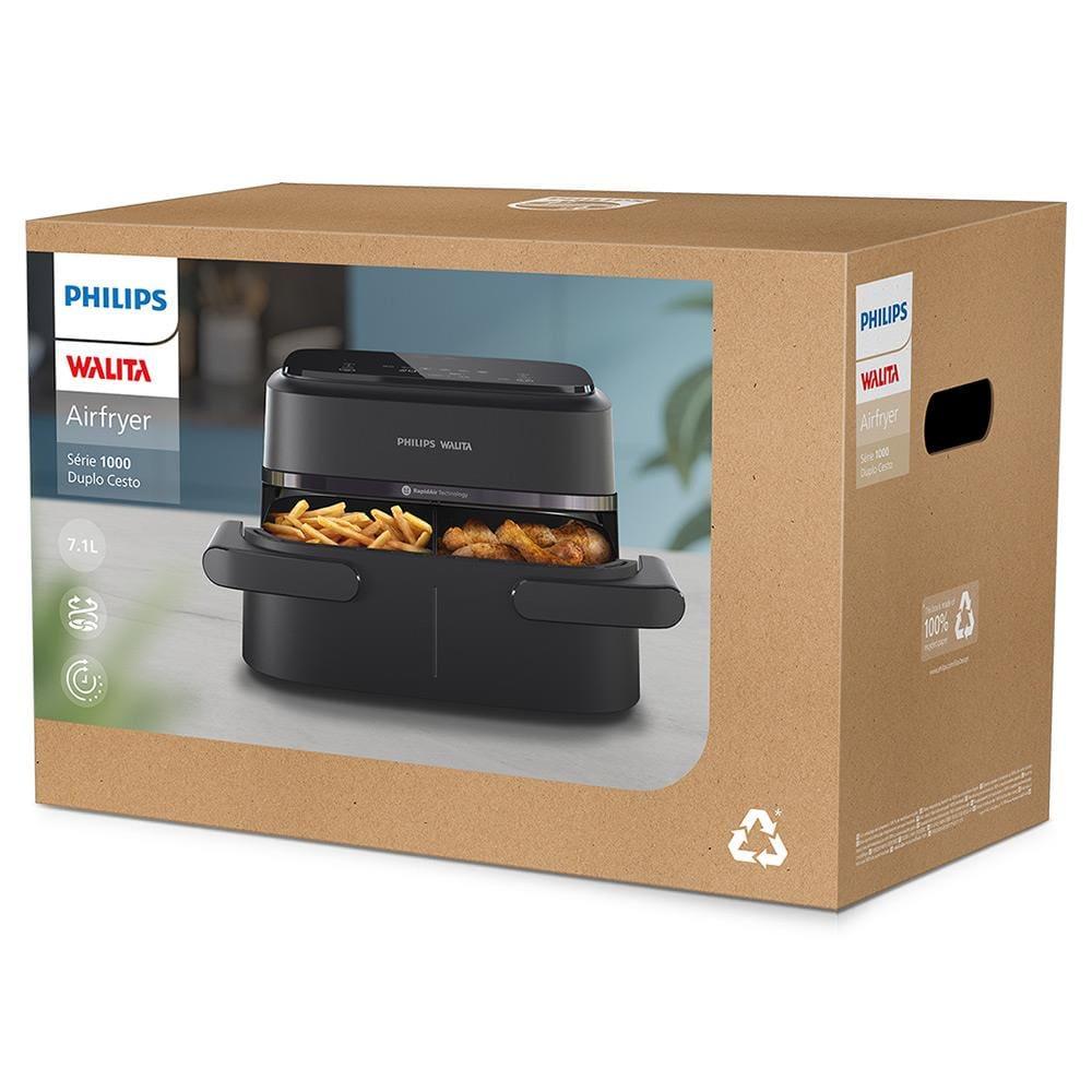 Fritadeira Airfryer Philips Walita Série 1000 NA150 7,1L 1850W Cesto Duplo Preta - 8