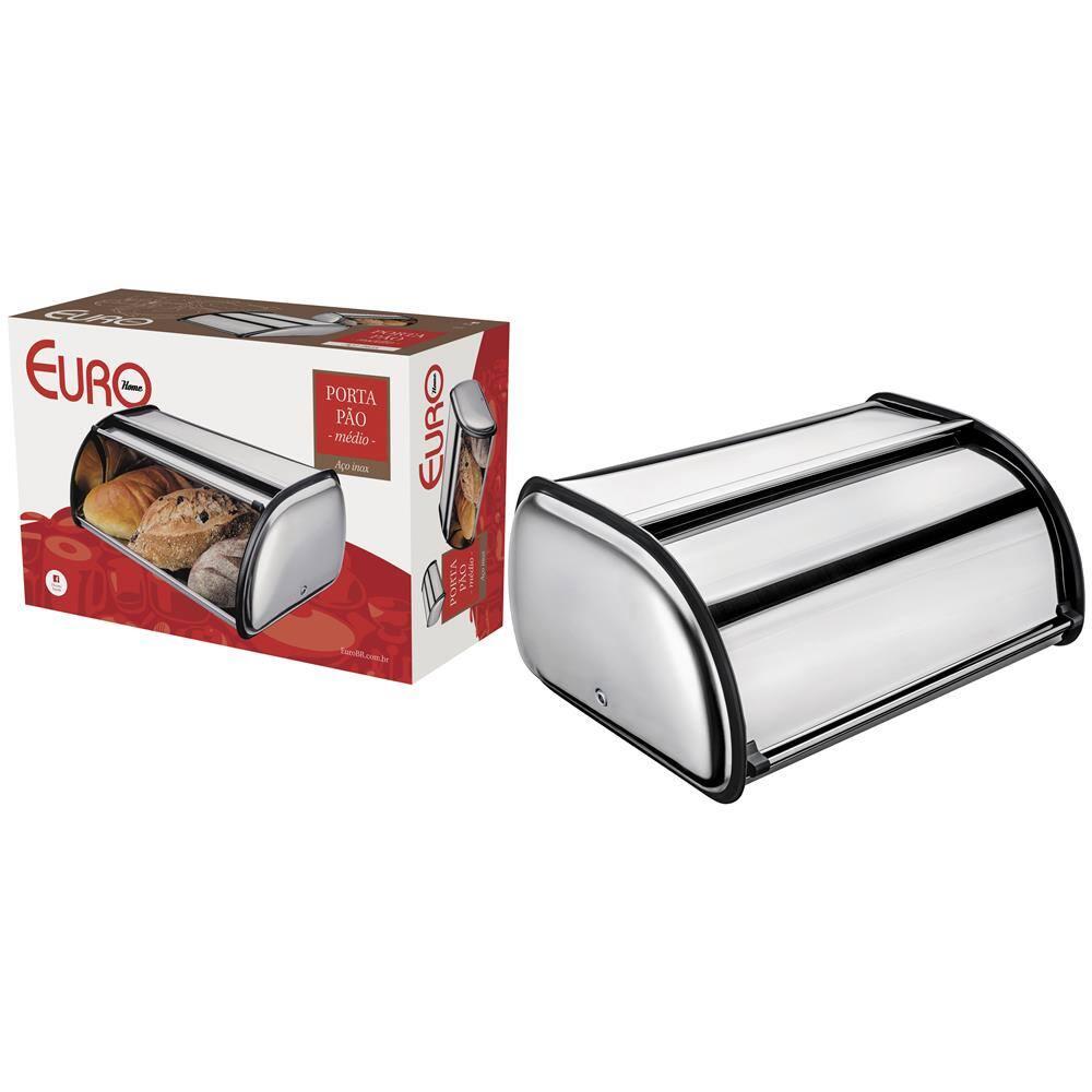 Porta Pão Médio Euro Home IN2225 em Aço Inox e Polipropileno - 3