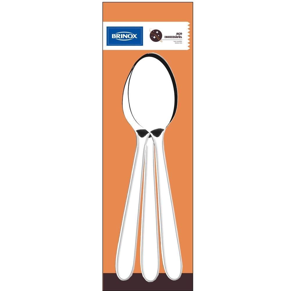 Conjunto de Colheres de Mesa Brinox Lyon 3 Peças Acabamento Polido Inox - 1