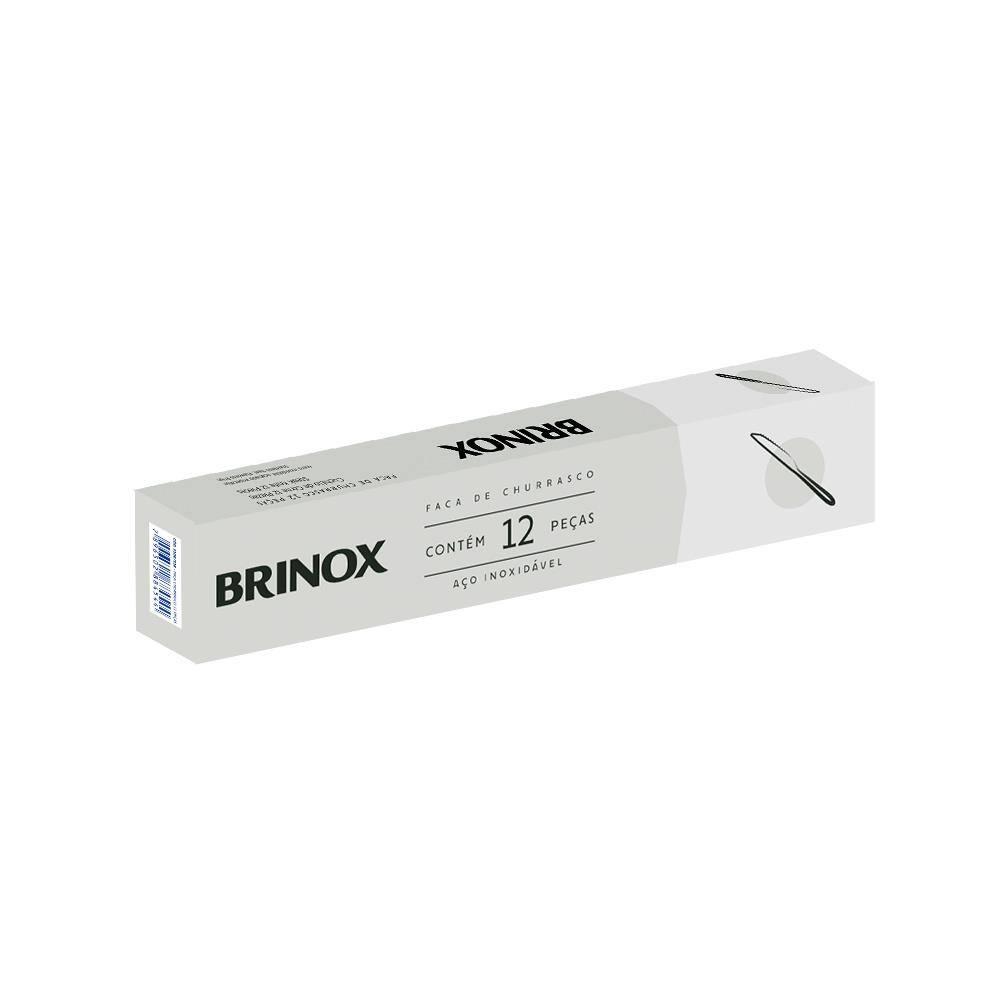 Conjunto de Facas de Churrasco Brinox Lyon Aço Inox 12 Peças Polido com Friso Aço Inox - 1