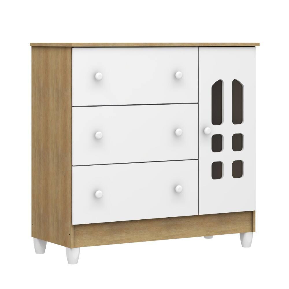 Quarto de Bebê Completo Carolina Baby com Berço Mini-Cama Mirelle Cômoda Eloá e Guarda-Roupa Eloá - 5