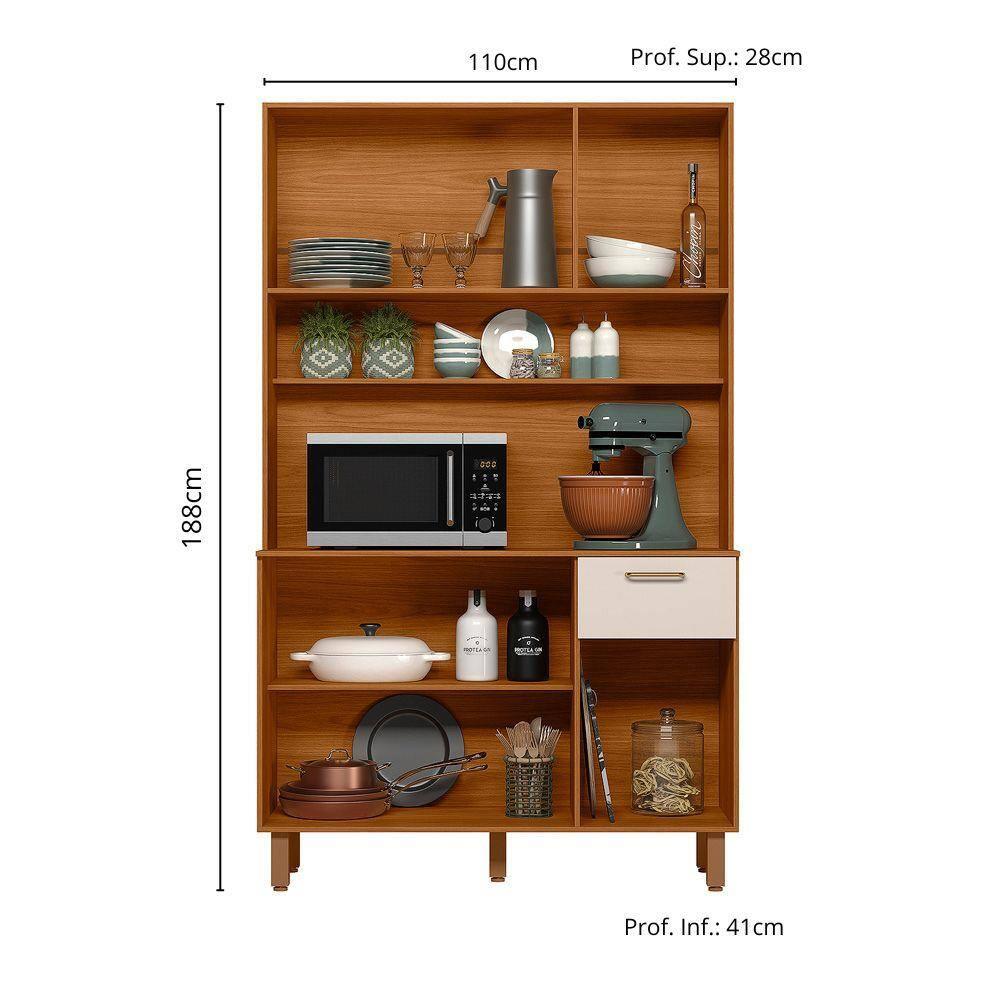Cozinha Compacta Poliman New Livia 6 Portas 1 Gaveta - 6