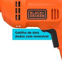 Furadeira de Impacto Black+Decker BED710450 3/8” 450W Empunhadura Ergonômica Gatilho Anatômico Laranja e Preta - 6