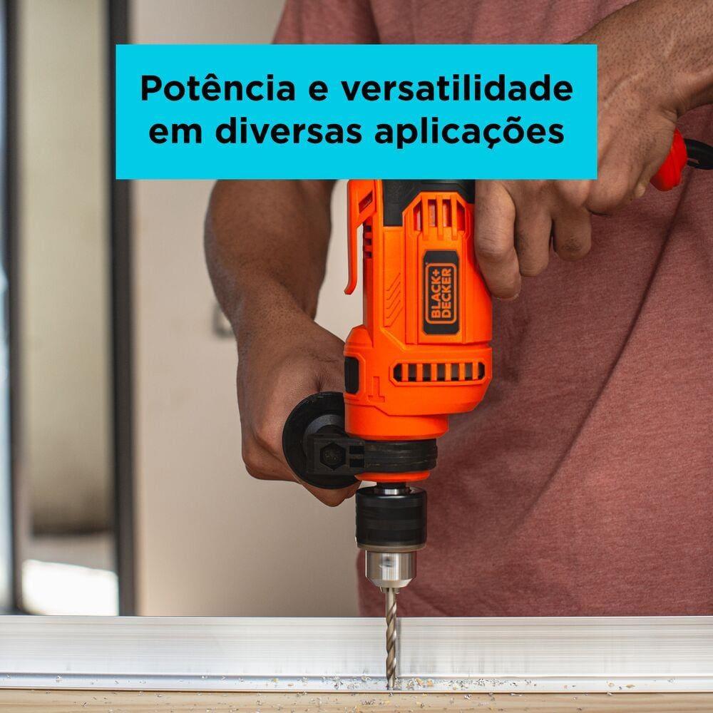 Furadeira de Impacto Black+Decker BED713650 1/2” 650W Empunhadura Ergonômica Gatilho Anatômico Laranja e Preta - 6