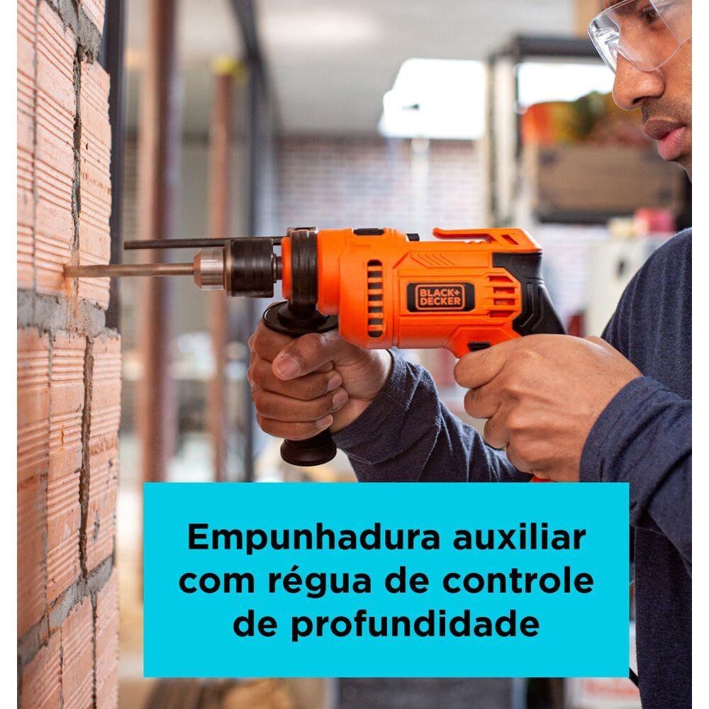 Furadeira de Impacto Black+Decker BED713650 1/2” 650W Empunhadura Ergonômica Gatilho Anatômico Laranja e Preta - 8