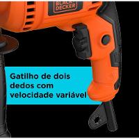 Furadeira de Impacto Black+Decker BED713650 1/2” 650W Empunhadura Ergonômica Gatilho Anatômico Laranja e Preta - 7