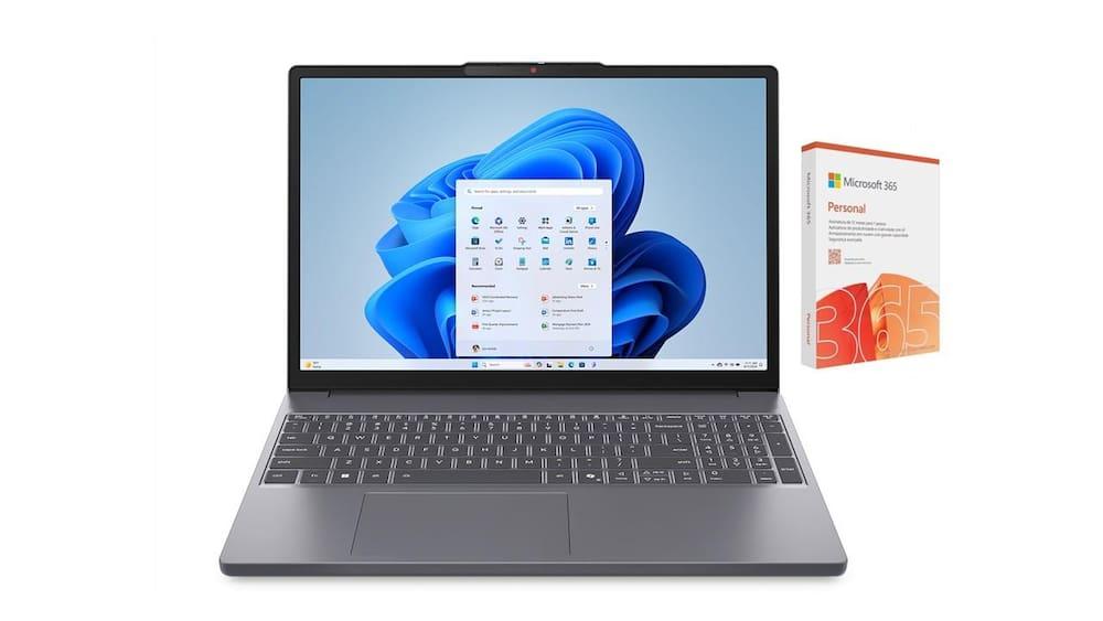 Notebook 15.3” Lenovo Slim 3i Windows 11 Intel Core i7-13620H 8GB RAM 512GB SSD Cinza+ Microsoft 365 Personal - 1