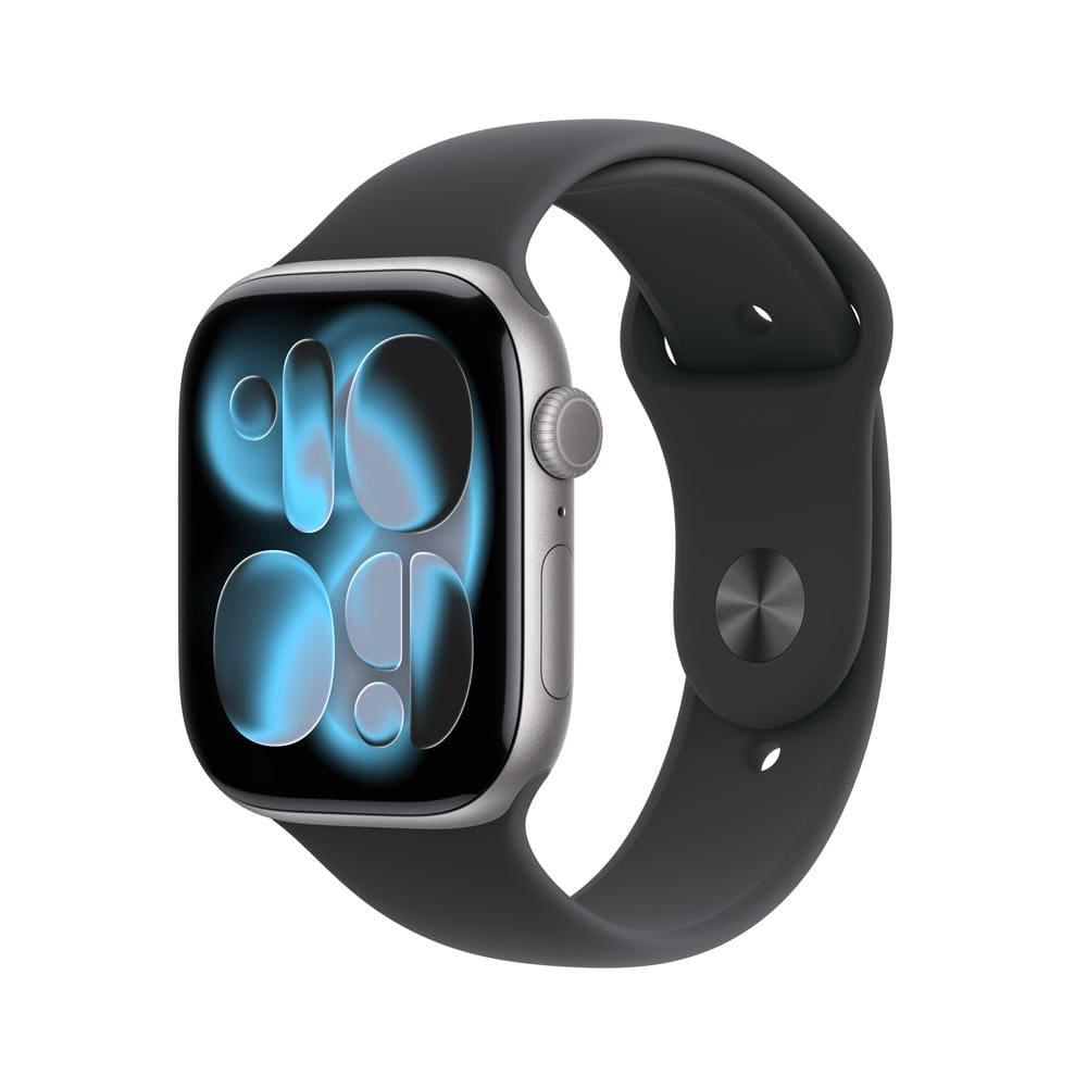 Apple Watch Series 11 GPS+ Cellular 46mm Cinza-Espacial Pulseira M/G Esportiva Preta - 1
