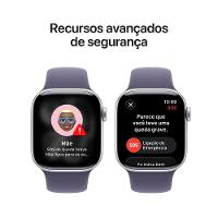 Apple Watch Series 11 GPS+ Cellular 42mm Prateada Pulseira M/G Esportiva Roxo-Névoa - 6