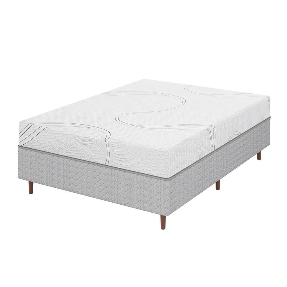 Colchão Bartira Viena Casal + Cama Box Casal Umaflex Loreto Cinza - 1