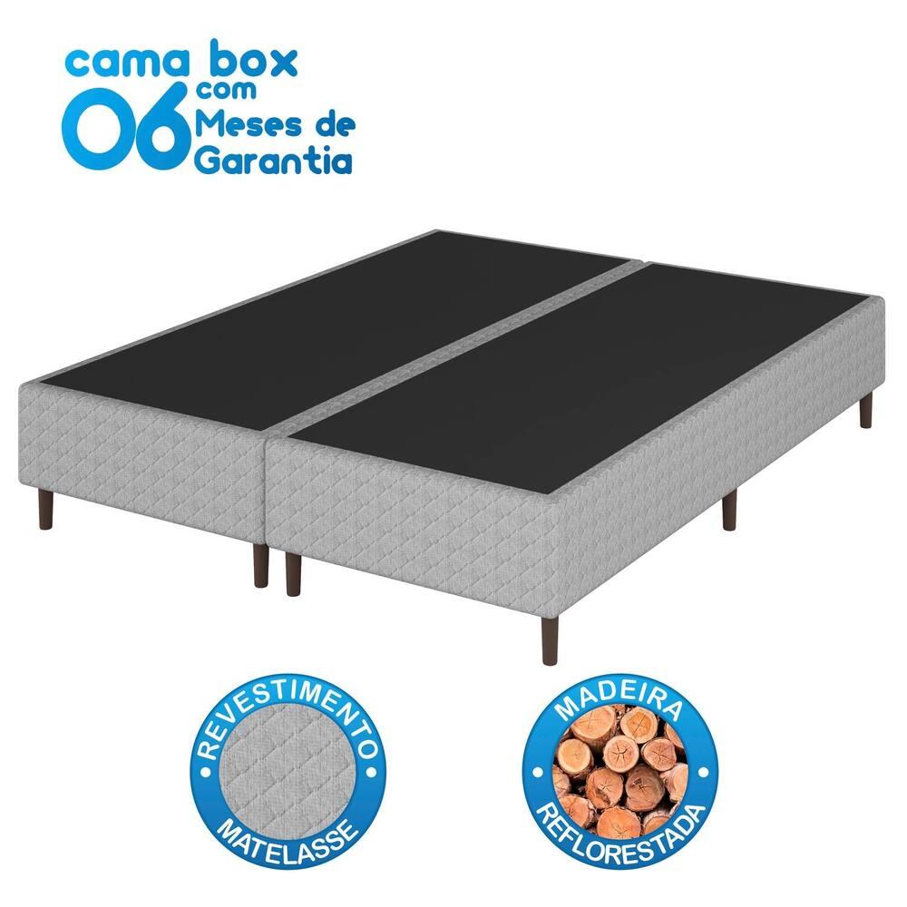 Colchão Bartira Viena Queen Size + Cama Box Queen Bipartida Umaflex Loreto Cinza - 8
