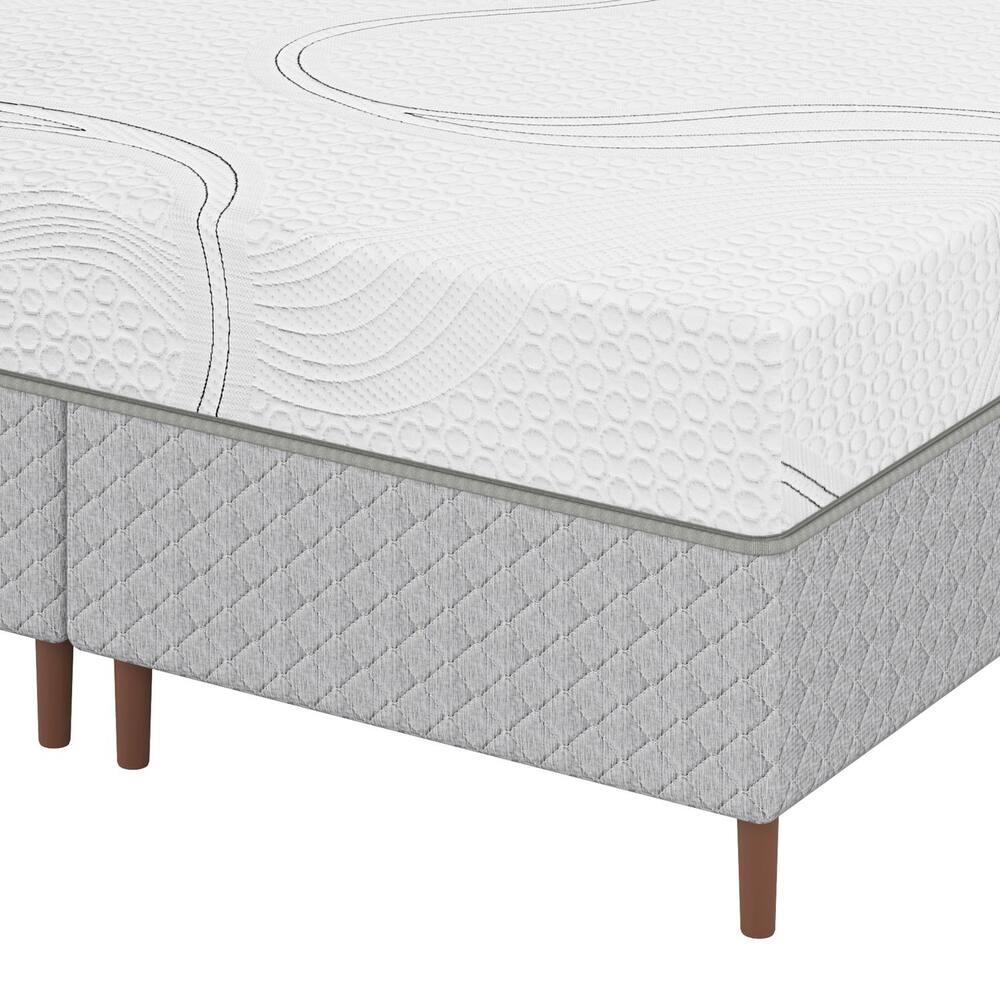 Colchão Bartira Viena Queen Size + Cama Box Queen Bipartida Umaflex Loreto Cinza - 9