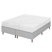 Colchão Bartira Viena Queen Size + Cama Box Queen Bipartida Umaflex Loreto Cinza - 1