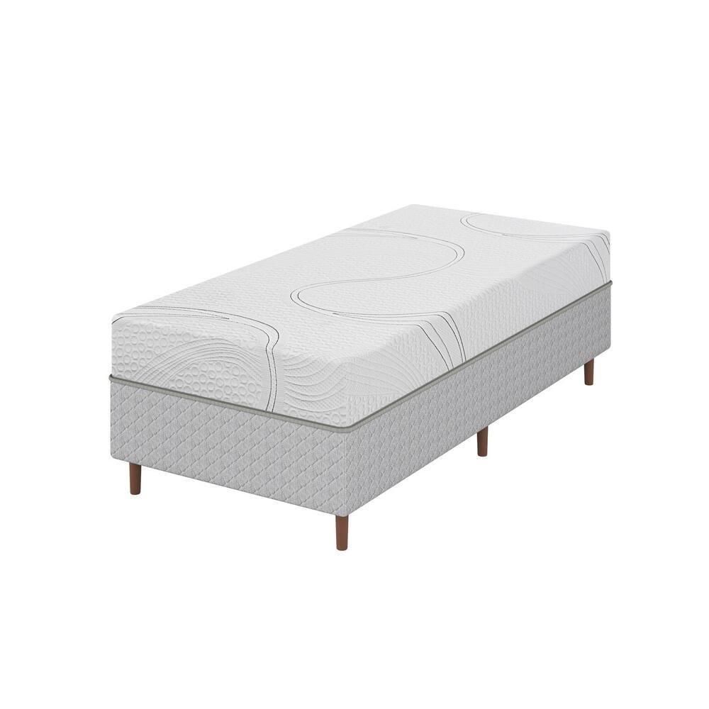 Colchão Bartira Viena Solteiro + Cama Box Solteiro Umaflex Loreto Cinza - 1