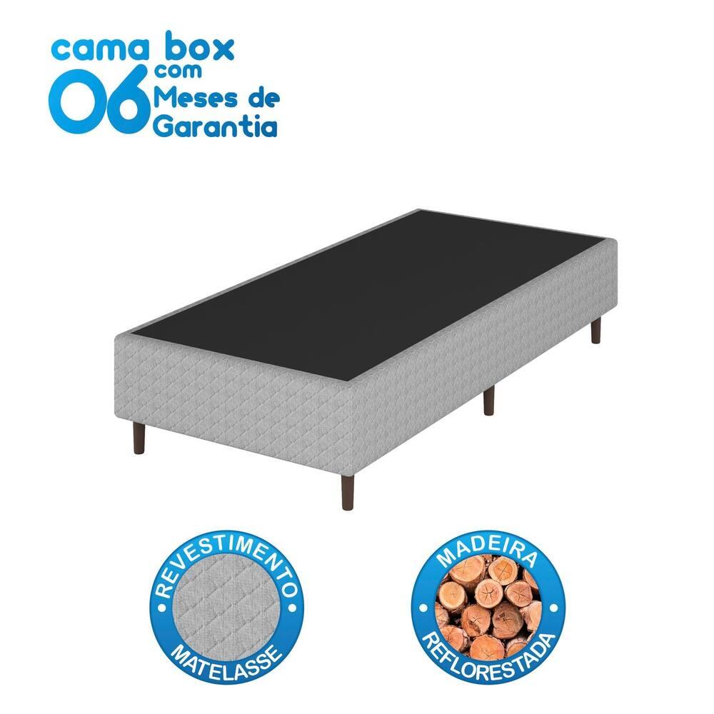Colchão Bartira Viena Solteiro + Cama Box Solteiro Umaflex Loreto Cinza - 8