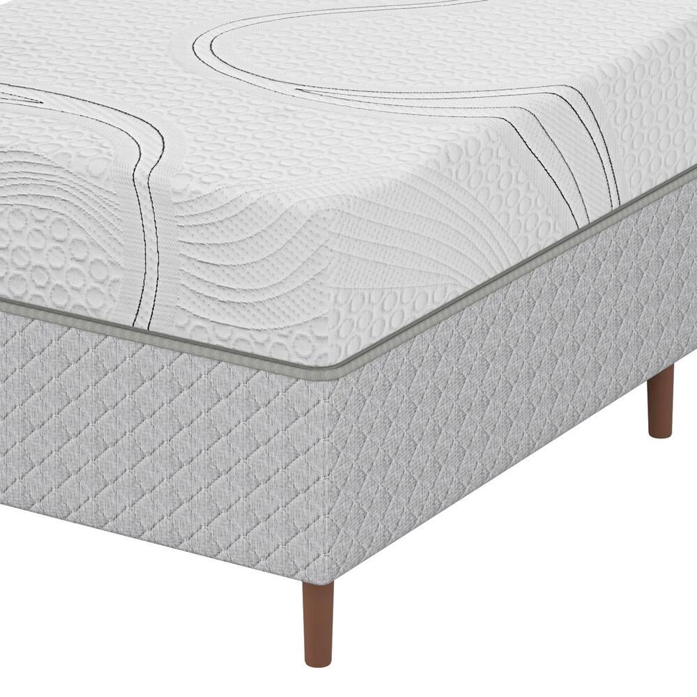 Colchão Bartira Viena Solteiro + Cama Box Solteiro Umaflex Loreto Cinza - 9