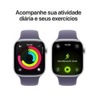 Apple Watch Series 11 GPS 46mm Prateado Pulseira P/M Esportiva Roxo-Névoa