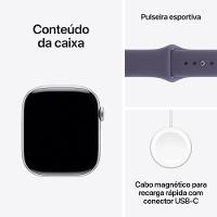 Apple Watch Series 11 GPS 46mm Prateado Pulseira P/M Esportiva Roxo-Névoa - 9