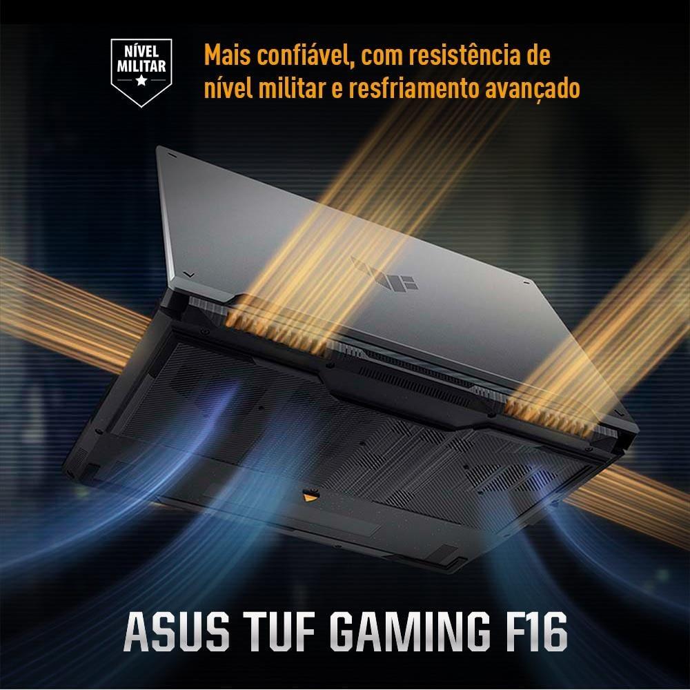 Notebook Gamer 16” Asus TUF Gaming F16 FX607VJ-RL002 Intel Core 5 210H 8GB RAM 512GB SSD RTX 3050 Mecha Gray - 8