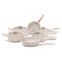 Jogo de Panelas Brinox Ceramic Life 6 Peças Sirius Antiaderente Indução Vanilla - 1