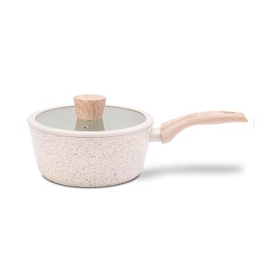 Panela de Indução Brinox Sirus Ceramic Life Antiaderente Tampa de Vidro 2,1 Litros 20cm Vanilla