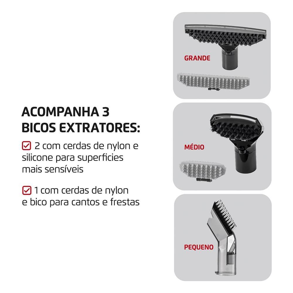 Extratora e Higienizadora Portátil Mondial Deep Cleaner I 1650W EXP-01-R Preto/Vermelho - 6