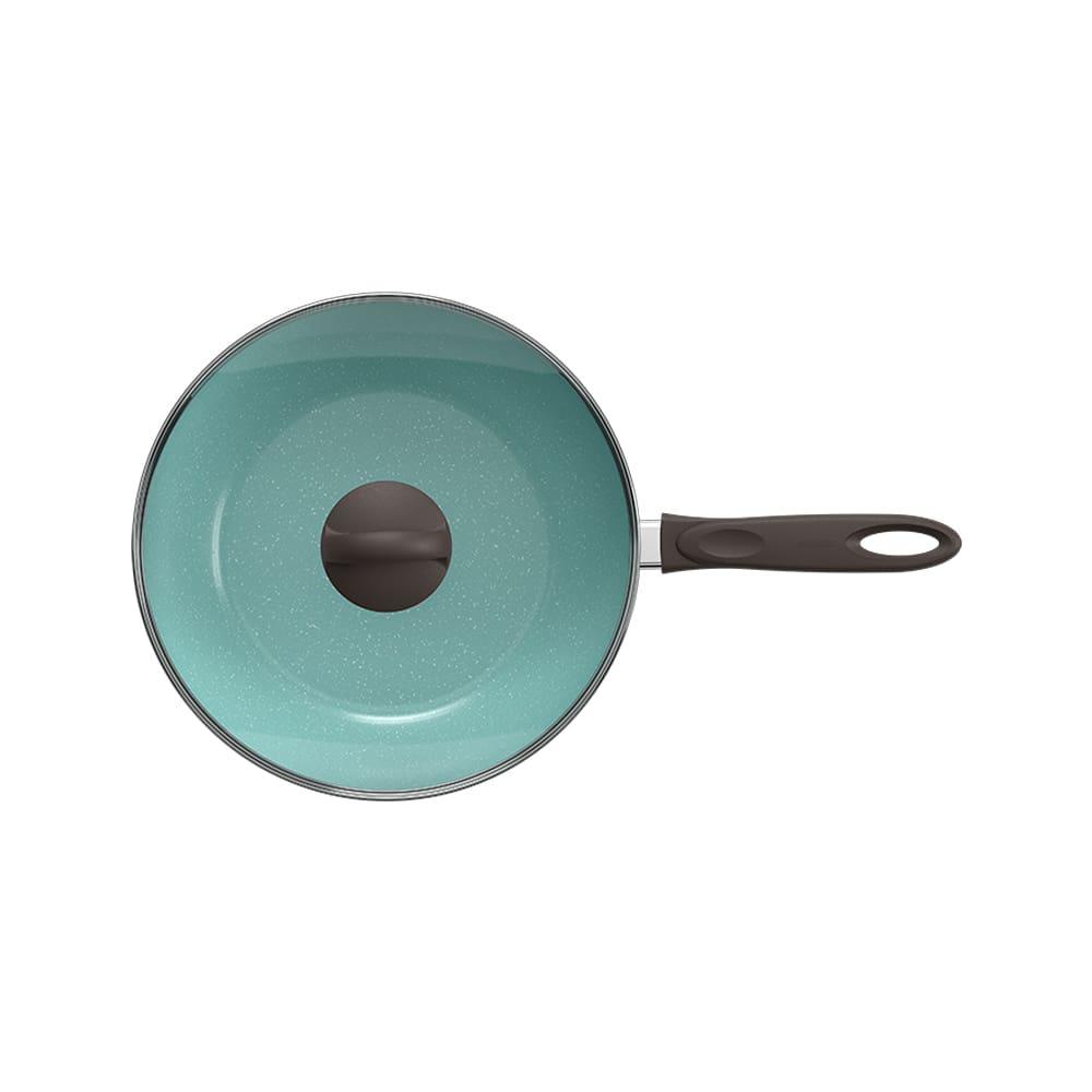 Panela Wok Brinox Suprema Ceramic Life Antiaderente 4,1L 28cm Tampa de Vidro Verde - 2
