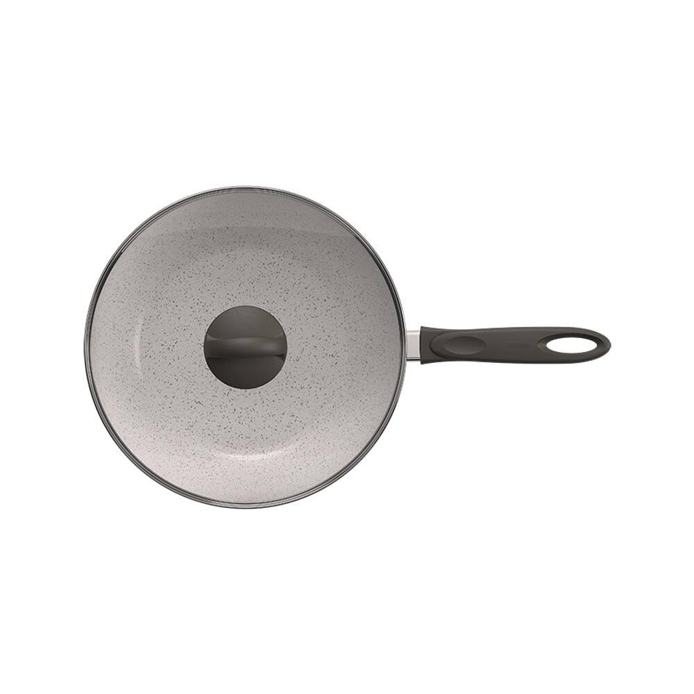 Panela Wok Brinox Suprema Ceramic Life Antiaderente 4,1L 28cm Tampa de Vidro Vanilla - 2