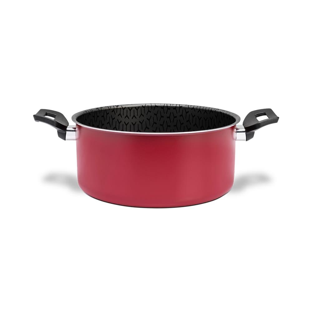 Caçarola Brinox Anis Pro-Flon Antiaderente 3,4L 22cm Tampa de Vidro Borgonha - 3