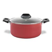 Caçarola Brinox Ruby Pro-Flon Antiaderente 3,4L 22cm Tampa de Vidro Vermelha - 1