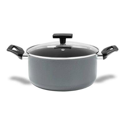 Caçarola Brinox Preserve Ceramic Life Antiaderente 4,7L 24cm Tampa de Vidro Cinza