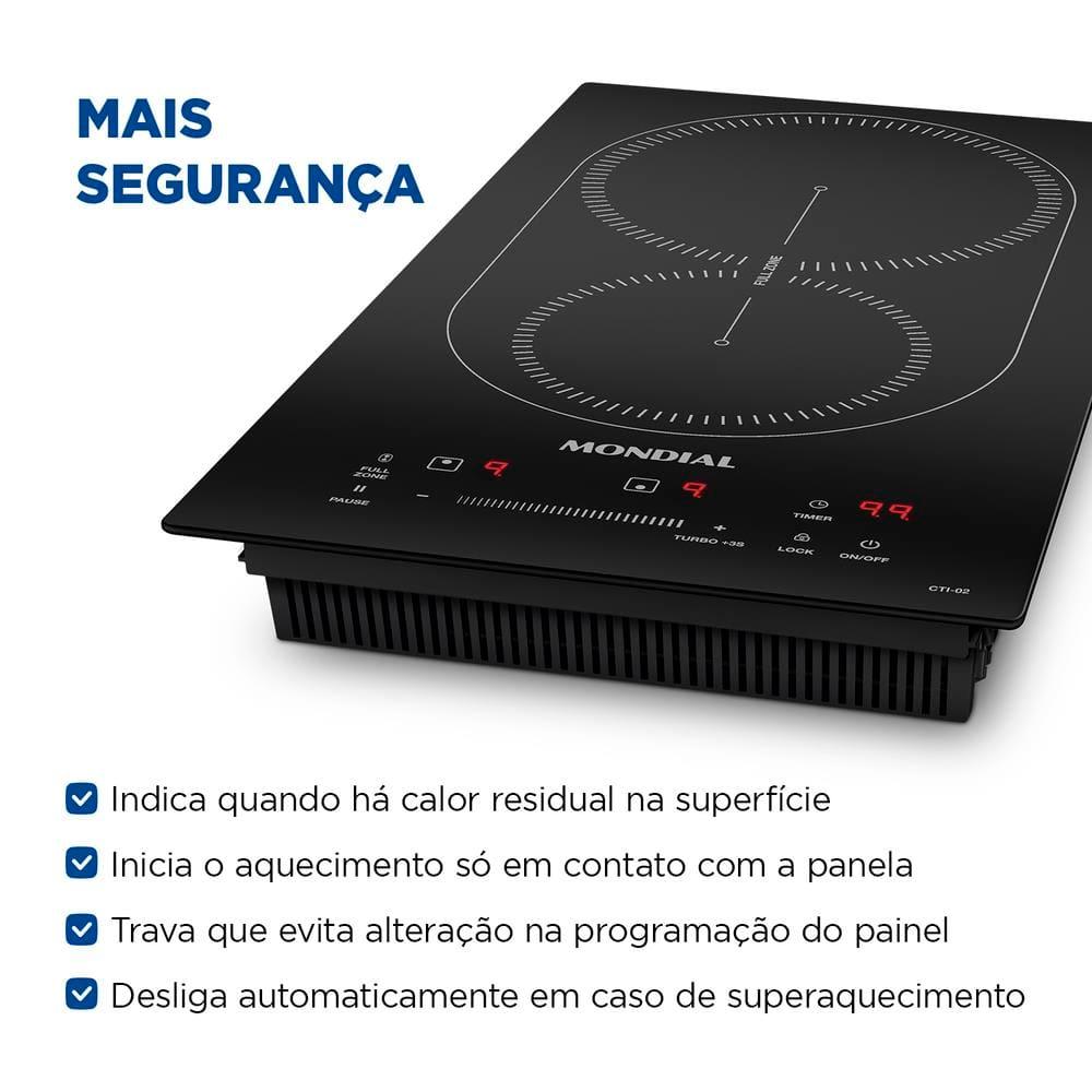 Cooktop de Indução 2 Bocas Mondial CTI-02 Preto - 4