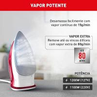 Ferro a Vapor Arno Essentialgliss FMQ 1200W Base Antiaderente Vermelho - 5