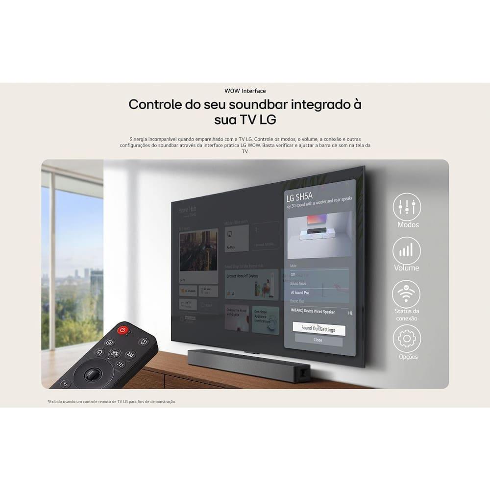 Soundbar LG SH5A Bluetooth 600W RMS 4.1 Canais Subwoofer Sem Fio Preto - 8