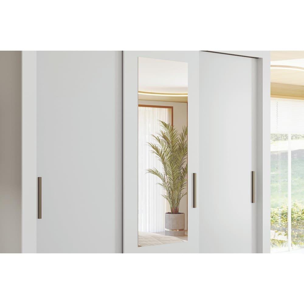 Guarda Roupa Santos Andirá Lisboa 3 Portas Deslizantes com Espelho - 4