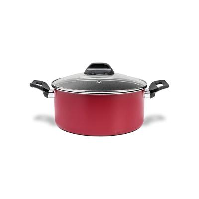 Caçarola Brinox Anis Pro-Flon Antiaderente 2,5L 20cm Tampa de Vidro Borgonha