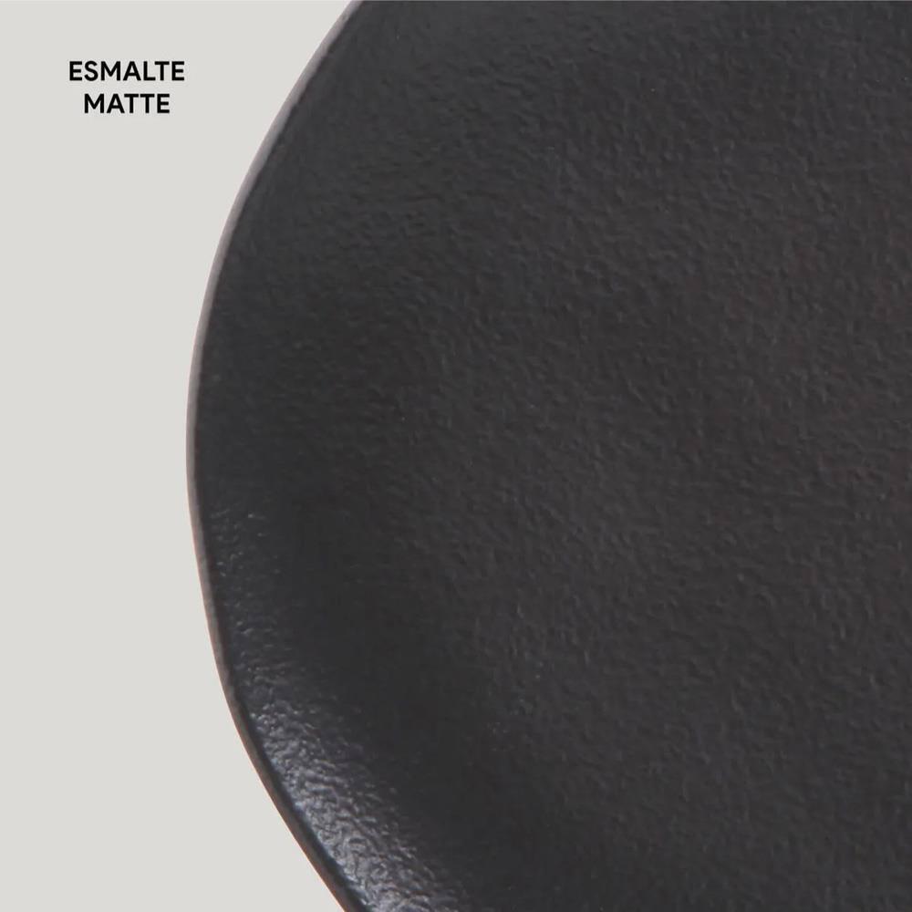 Conjunto de Pratos de Sobremesa Ovais Porto Brasil Orgânico Preto Matte 22,5cm - 6 peças - 4