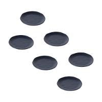 Conjunto de Pratos de Sobremesa Ovais Porto Brasil Orgânico Preto Matte 22,5cm - 6 peças - 1