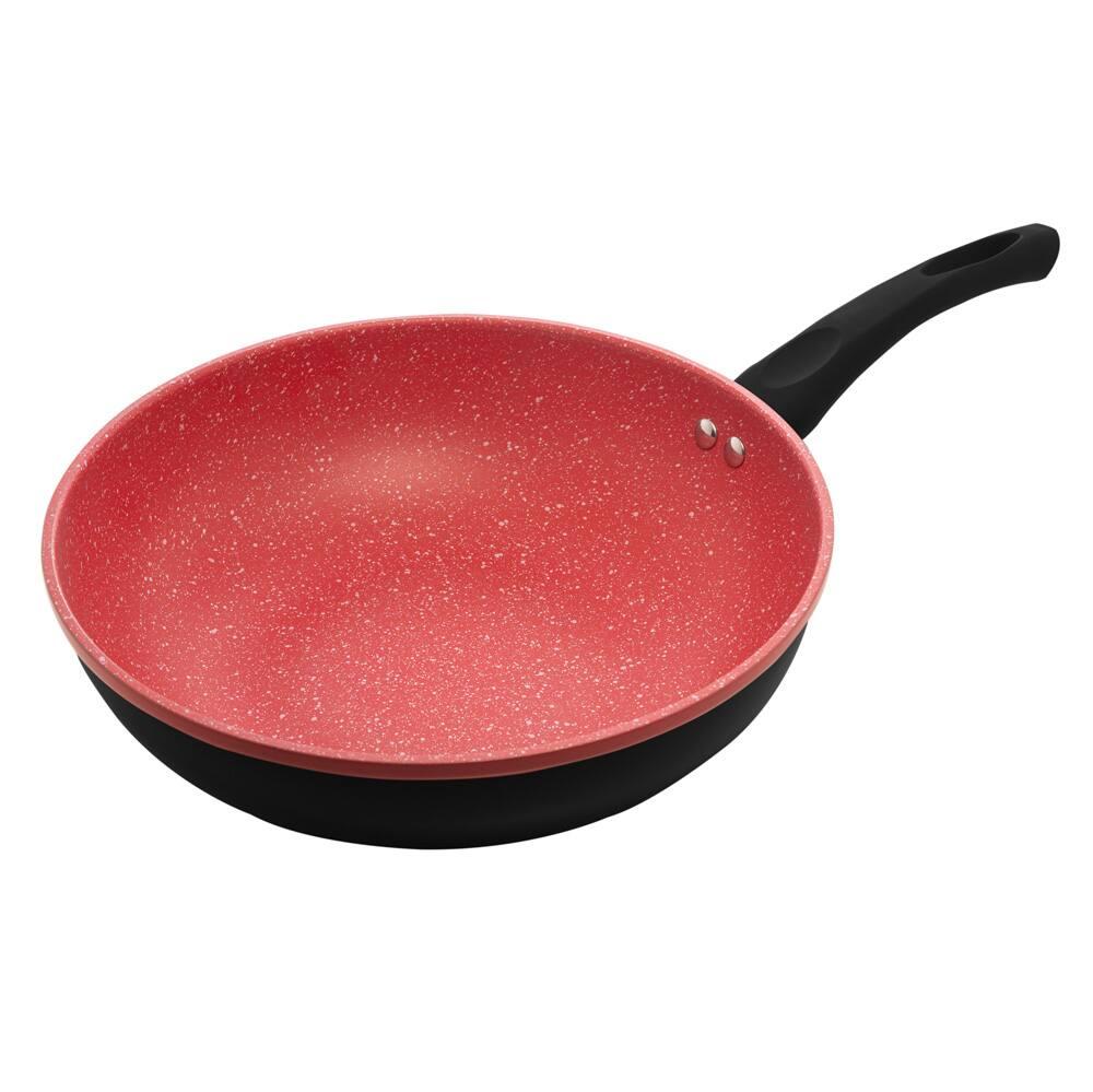 Frigideira Wok de Indução Lyor em Alumínio com Revestimento Cerâmico Granilite Vermelha - 28cm - 1