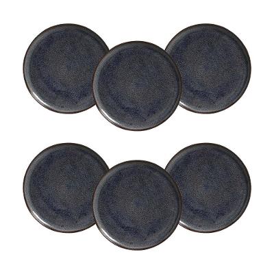 Conjunto de Pratos Rasos Porto Brasil Bio Titanium Azul Escuro 29cm - 6 Peças