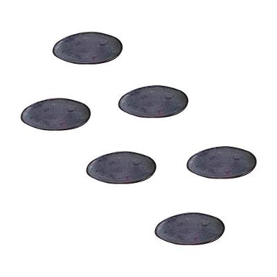 Conjunto de Pratos de Sobremesa Ovais Porto Brasil Orgânico Titanium 22,5cm - 6 peças