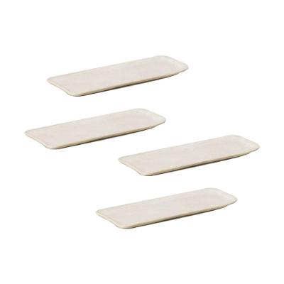 Conjunto de Travessas Retangulares Pequenas Porto Brasil Orgânico Latte 22x9,5cm - 4 Peças