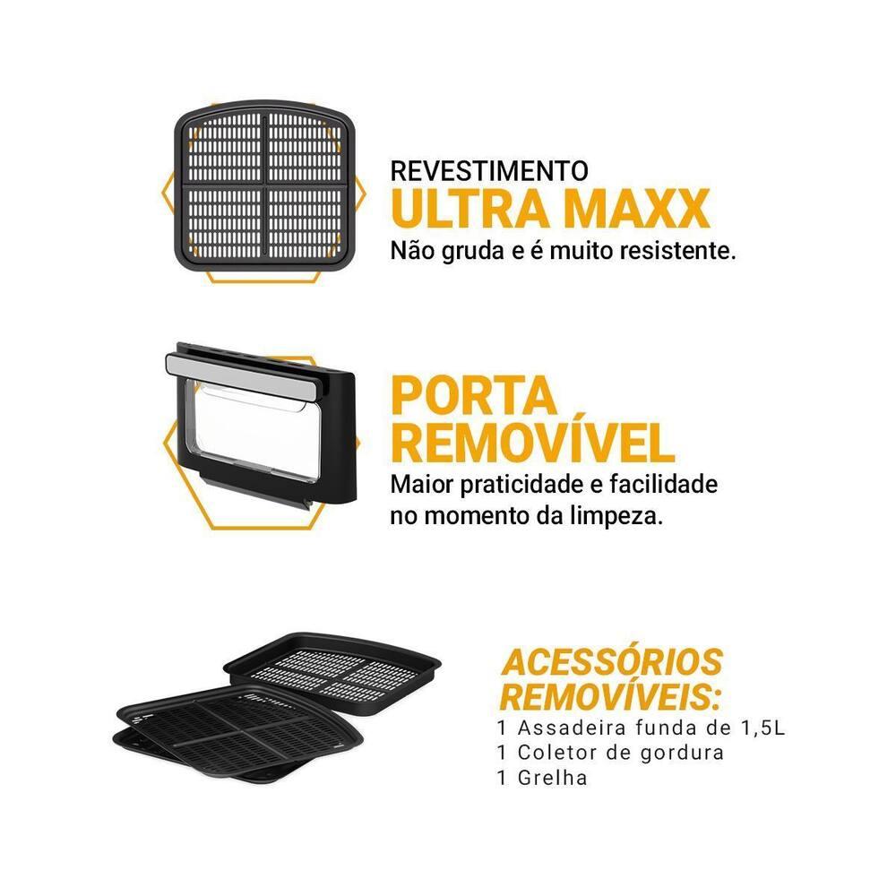 Fritadeira Elétrica Air Fryer Philco Oven PAF11B Visor Removível Preta - 4