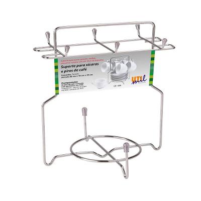 Suporte Organizador para Xícaras e Pires Utimil Pintura Epóxi